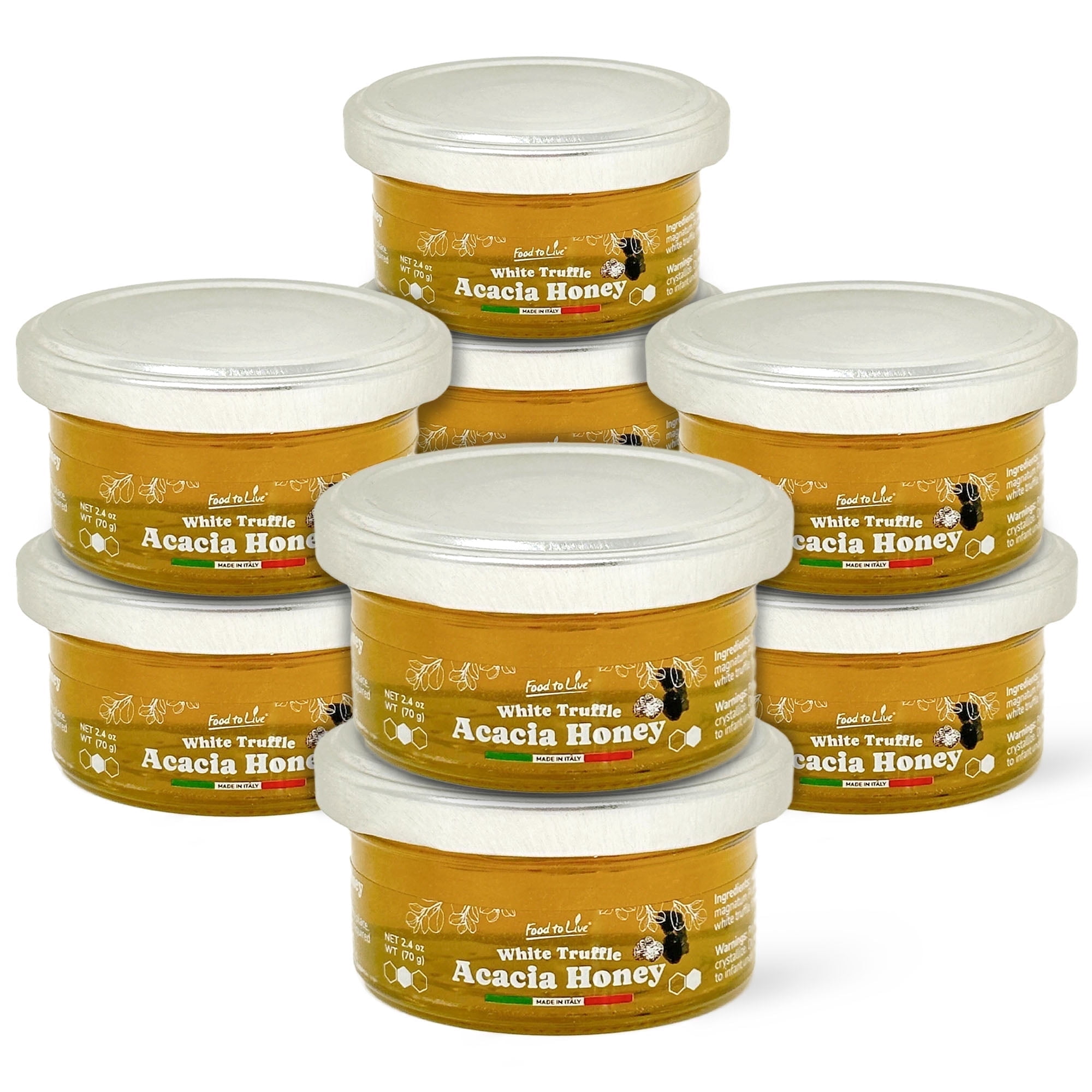 White Truffle Acacia Honey, 70gr – Perfect Pairing for Cheese (Pack of 8) - by Food To Live
