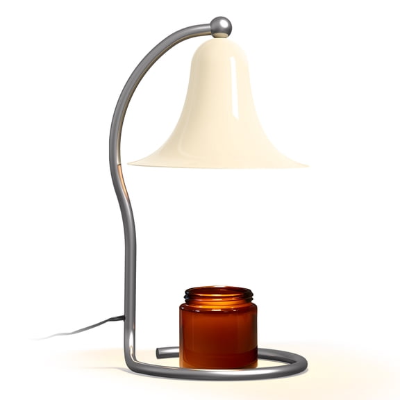 White Trumpet-shape Candle Warmer Lamp with Timer&Dimmer,Wax Melting Electric Warmer Light for Jar Candles