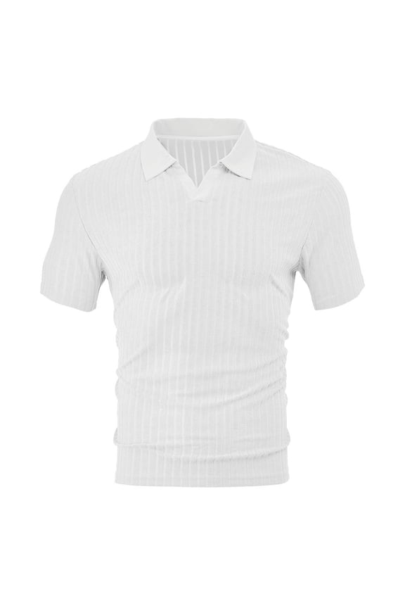 White Tshirts for Man Summer Fall Short Sleeve Collared Henley Vneck Turtle Neck Lounge Basic Tops Shirts Man Button 2026 Clothes Trendy XL