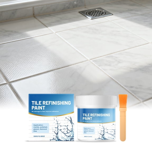 White Tub and Tile Paint, Countertop Paint for Bathroom Countertop Refresh, Grout Paint and Sealer for Full Tile Protection, Home Improvement Bathroom Decorations,