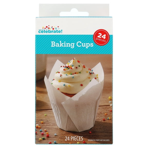 White Tulip Baking Cups, 24 Count, by Way To Celebrate