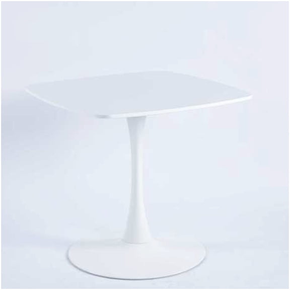 White Tulip Pedestal Table, 31.5" Square Dining Table for Kitchen and Office, Mid Century Modern Design with Sturdy Base for Apartments