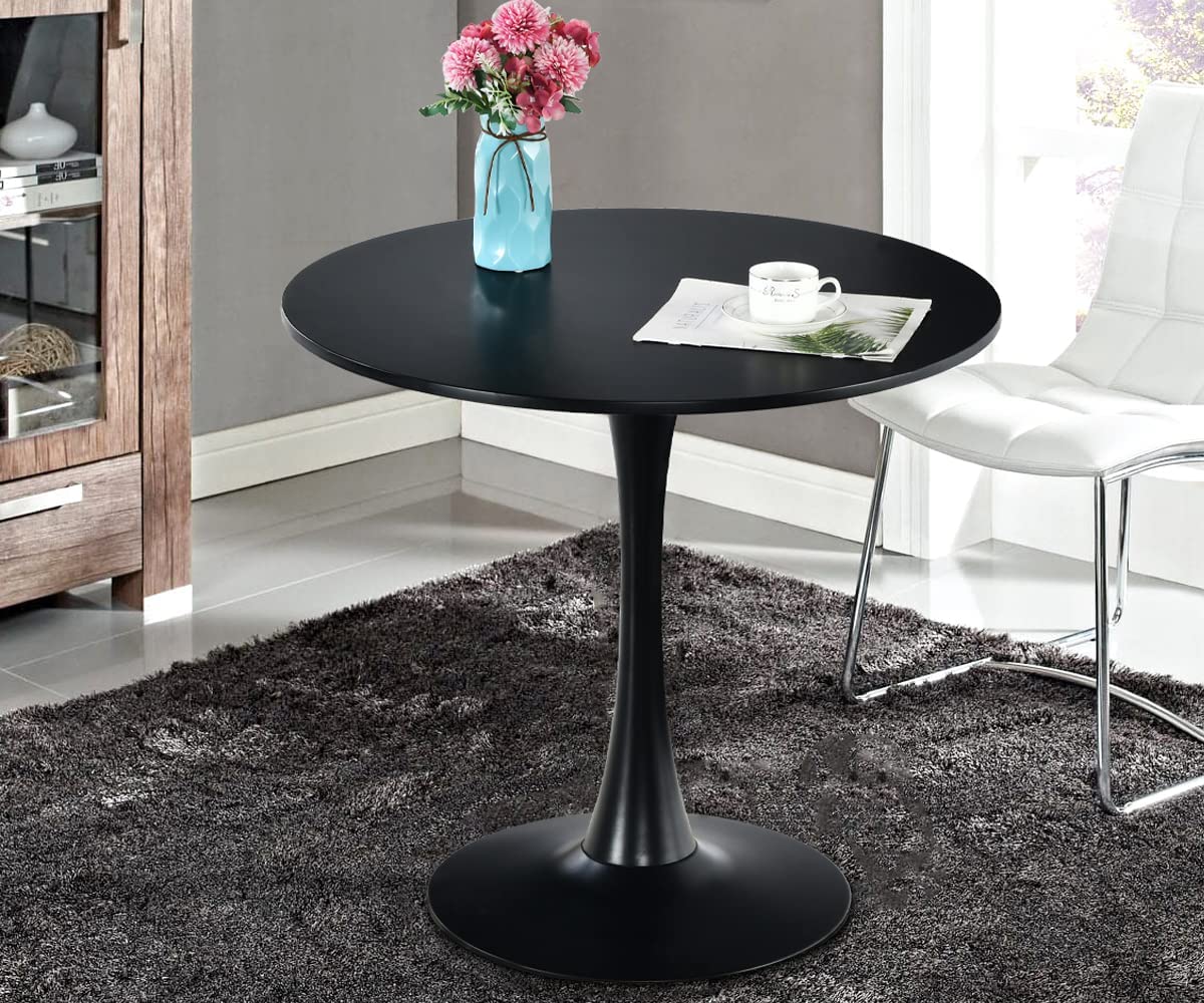 White Tulip Table 31.5" Modern Round Dining Table White Pedestal Table