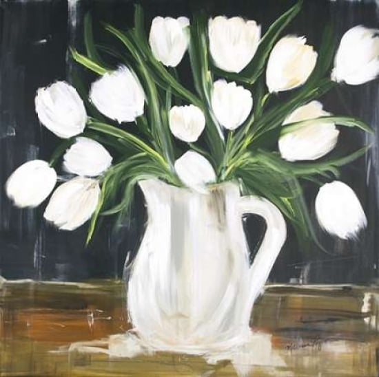 White Tulips Display Canvas Art - Melissa Lyons (24 x 24)