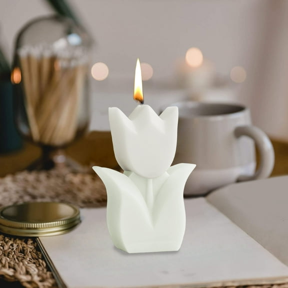 White Tulips Scented Candle - Handcrafted Floral Aromatherapy, Wholesale Gift Option