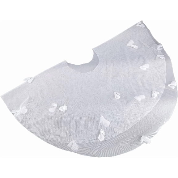 White Tulle Shawl Wrap Sheer Voile Vintage Cape Transparent Soft Breathable Fabric Flowers Gauze Polyester Detachable Collar for Wedding Bridal Women Party Birthday Dresses Costume Decor 1pc