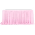 thumbnail image 1 of White Tulle Table Skirt Can Be Recycled Super Long Transparent Table Cloth Pleated Tulle Table Skirt Is Suitable for Wedding Birthday Party Table Decoration, 1 of 4