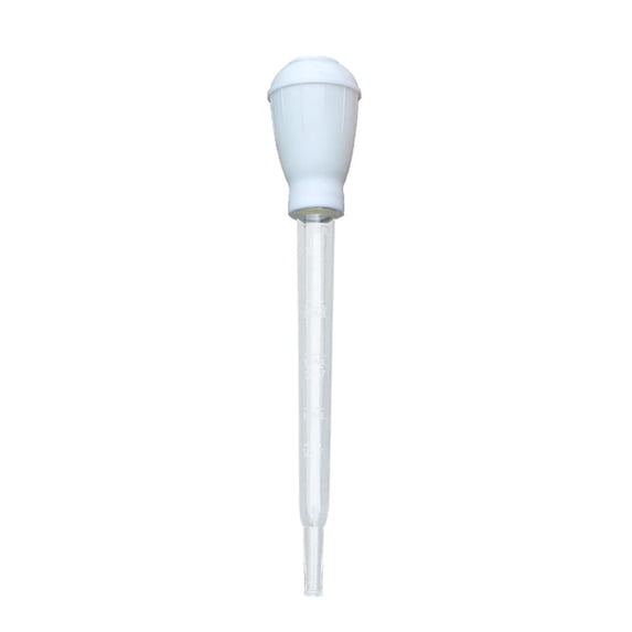 White Turkey Baster - Heat-Resistant Plastic Baster for Roasting, Basting Syringe for Turkey, Chicken, Beef & Easter Decor Poultry, Easy to Clean and Dishwasher Safe, 1pc