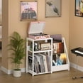 thumbnail image 1 of White Turntable Table with 3 Tier Vinyl Storage, Record Player Organizer Cabinet for Home Office, 1 of 6