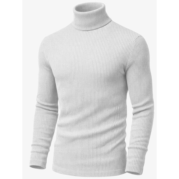 White Turtleneck Men Long Sleeve Knitted Shirt Ultra SoftTurtle Neck Sweater James For Men (M)
