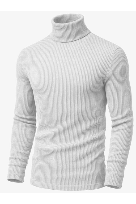 White Turtleneck Men Long Sleeve Knitted Shirt Ultra SoftTurtle Neck Sweater James For Men (XXL)