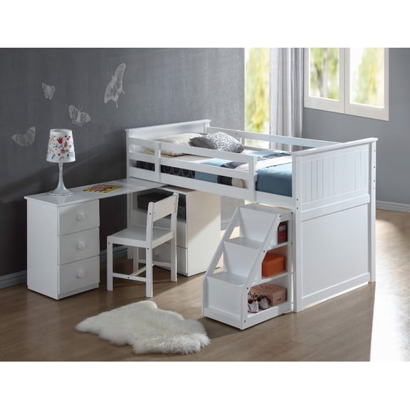 Twin Size Metal High-Rise Bed Frame with White Finish, No Box Spring Needed, for Bedroom