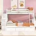 thumbnail image 1 of White Twin-Over-Full Bunk Bed with Drawers and Guardrails / Secure Sleep, Multiple Storage and Easy Assembly, 1 of 2