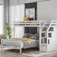 thumbnail image 1 of White Twin Over Full Loft Bed - Spacious Sleeping Space For A Restful Night With Staircase In 61.4''h Tall, Provide Ample Headroom, 1 of 6