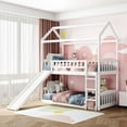 thumbnail image 1 of White Twin Over Twin House Bunk Bed with Slide, 1 of 8