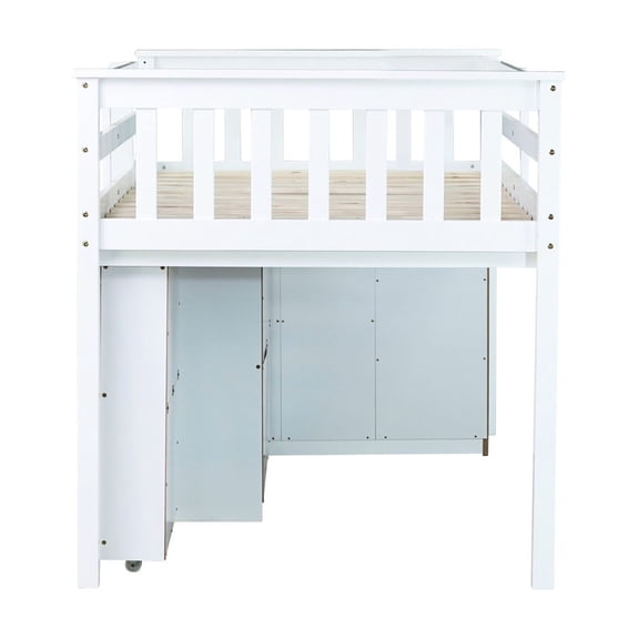 White Twin | Practical Pull-out Desk | Child's Study Area