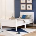 thumbnail image 1 of White Twin Size Wood Platform Bed with Sleigh Headboard and Footboard, Underbed Storage Space, No Box Spring Needed, Easy Assembly, 1 of 10