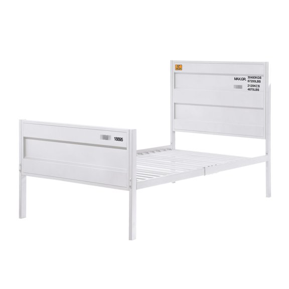 White Twin Slat Bed with Full - Length Container Lock - Provide Security and Style in Bedroom