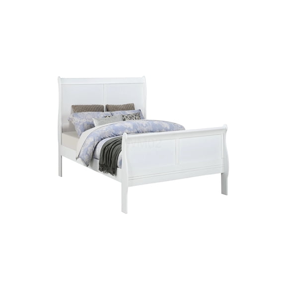 White Twin Sleigh Bed Frame with Headboard and Footboard, Modern Platform Bed with Strong Wood Slat Support, No Box Spring Needed, Space Saving Bedroom Furniture for Guest Room