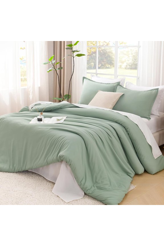 White Twin/Twin XL Comforter Set, 2 Pieces Lightweight Solid Bedding Set, All Season Fluffy Bed Set (66x90In Comforter & 1 Pillowcase)