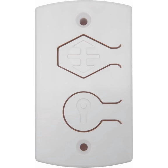 White Two Button Cover Plate, Inside Control Unit, for Wayne Dalton Garage Door Wall Station 309961 and 3976 Remote Opener