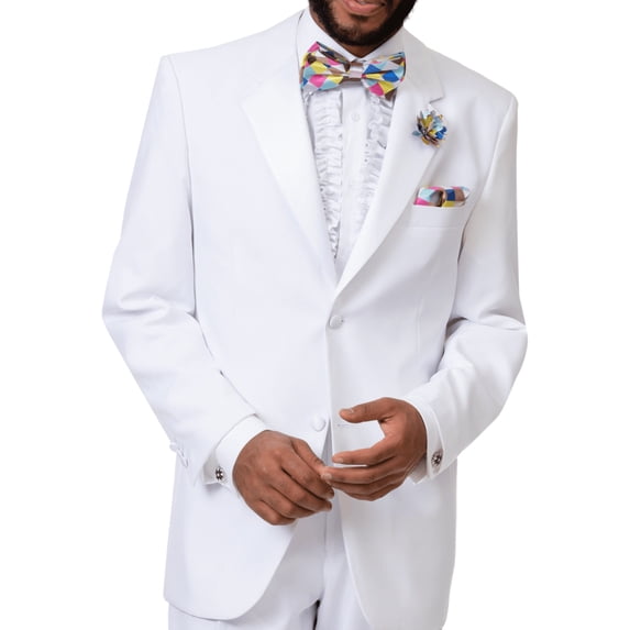 White Two Piece Classic Regular Slim Fit Tuxedo TUX102