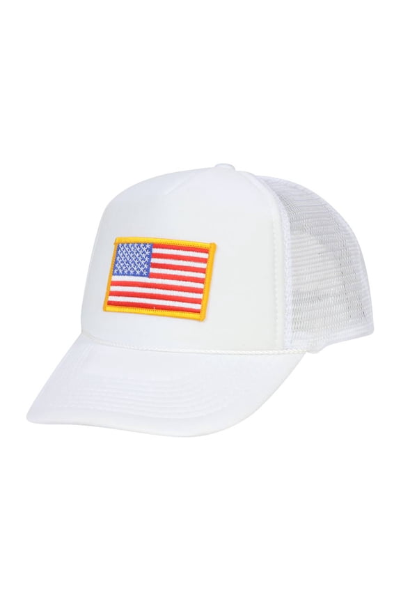 White USA Twill Mesh Cap
