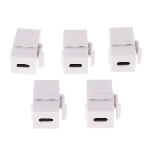White USB, USB 3.1 Connector Insert Female To Female Connector Adapter For Wall Plate, Pack Of 5