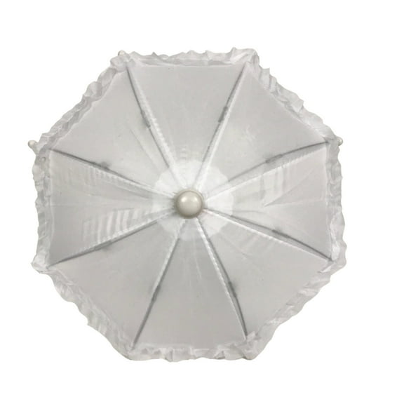 White Umbrella with Ruffle 5" (Each)