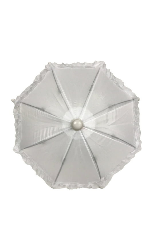 White Umbrella with Ruffle 5" (Each)