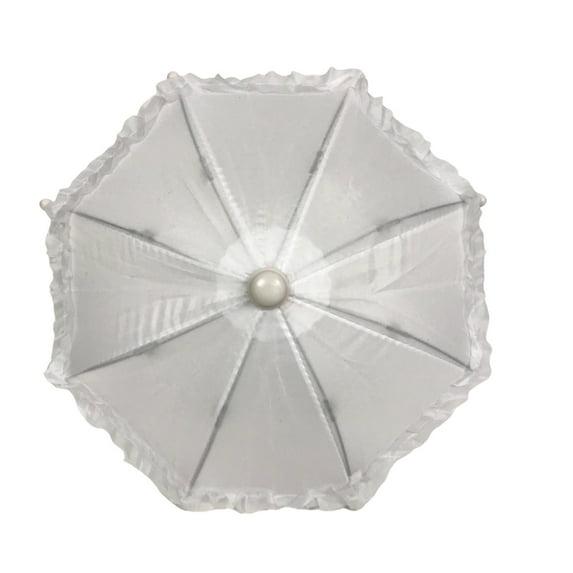 White Umbrella with Ruffle 5" (Each)