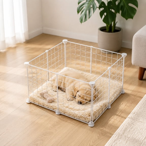 White Under Bed Blocker for Pets Metal Under Couch Blocker 15.7" L x 7.9" H Sofa Couch Barriers for Dogs Pets Cats Toys