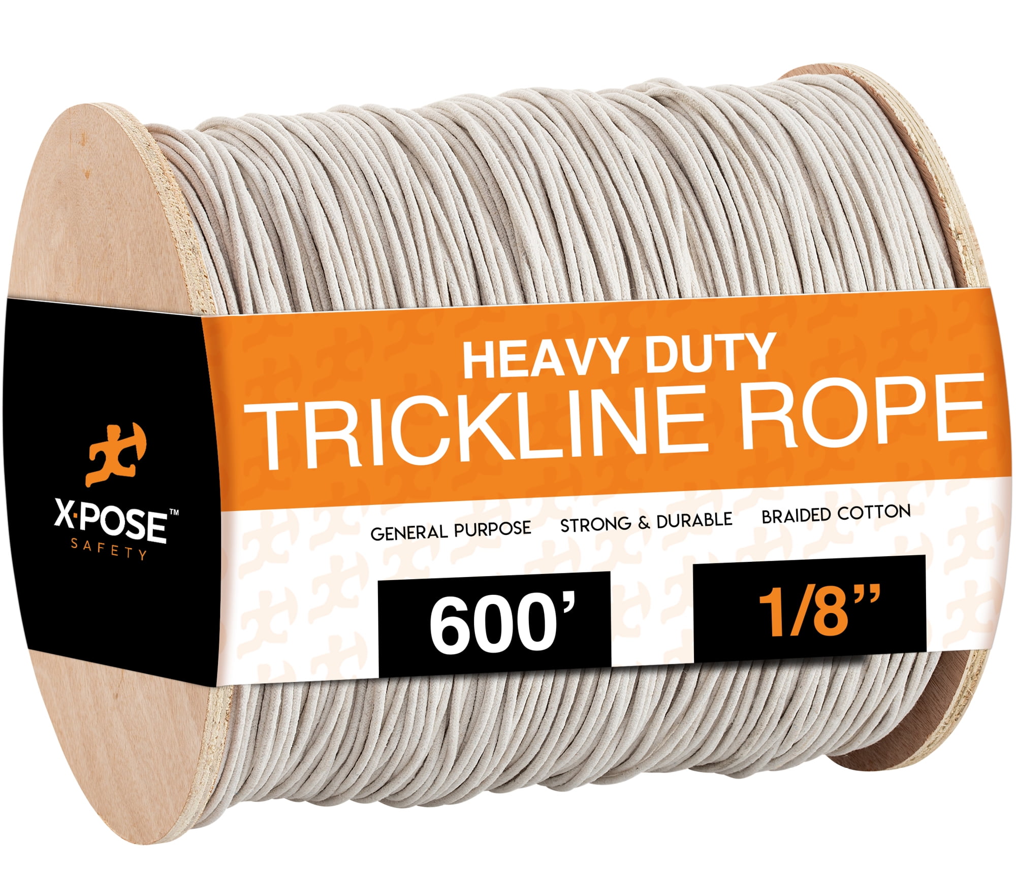 Black Unglazed Trickline Rope - 3,000 ft x 1/8 inch Theatrical Tie Line  Heavy Duty Spool, Cable Management and Wire Tie - for Theatre, Stage Decor,  Rigging and Utility Applications - Xpose Safety 