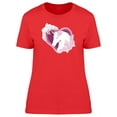thumbnail image 1 of White Unicorn Pink Heart T-Shirt Women -Image by Shutterstock, Female Small, 1 of 2
