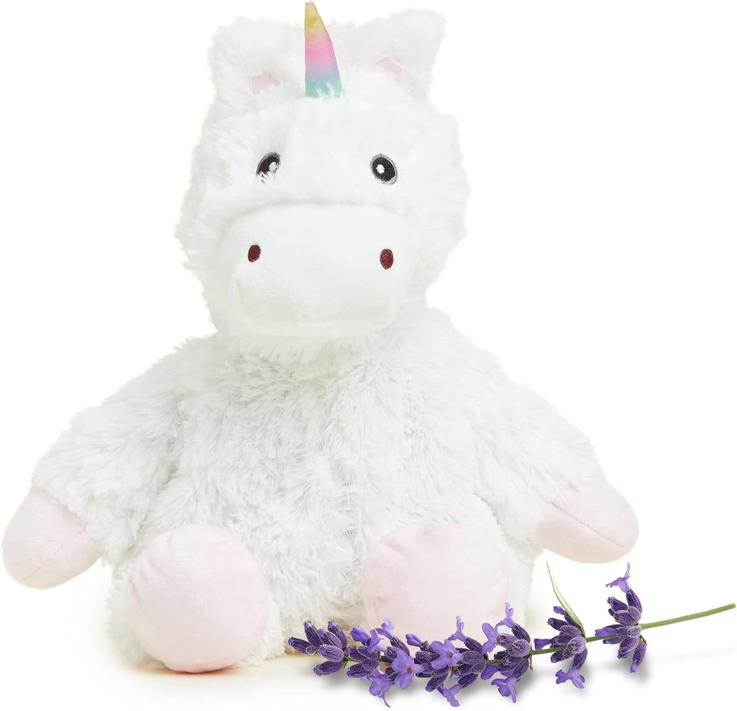 Warmies White Unicorn Weighted Plush, Microwavable Heated Stuffed Animal, Lavender Scented, 1 Count