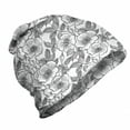 thumbnail image 1 of White Unisex Beanie, Budding Blossoming Flowers, Hiking Outdoors, Charcoal Grey and White, by Ambesonne, 1 of 1