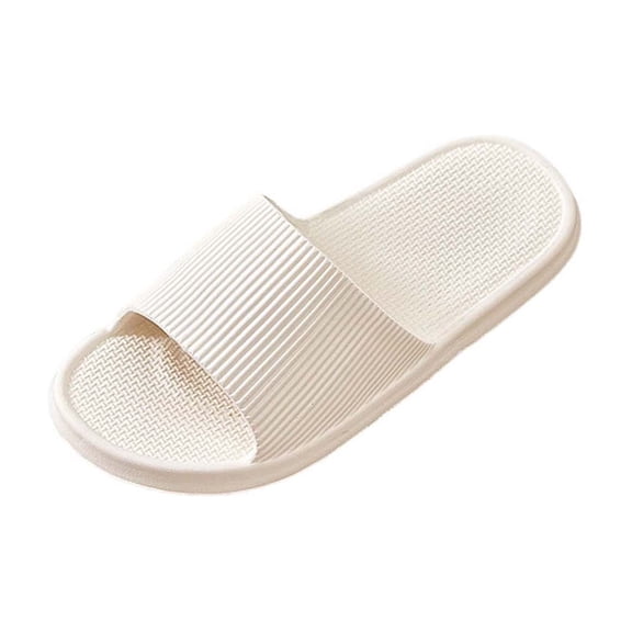 White Unisex Eva Slippers for Home Bathroom Indoor Outdoor Soft Sole Lightweight Slip On Shoes Size 10-10.5