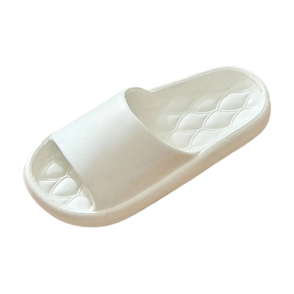 White Unisex Home Slippers Thick Sole Soft Sole Lightweight For Long Term Wear