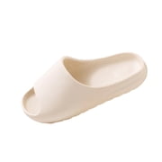 White Textured Slide Sandals Casual Slip-On Flats size 40 Amazon.com | EcooInviv Women main image 4