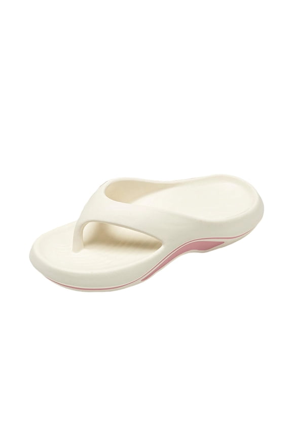 White Unisex Thong Flip Flops Comfortable Casual Outdoor Beach Slippers For Men And Women Non Slip Sole For Summer Vacation Pool Travel Size 38-39