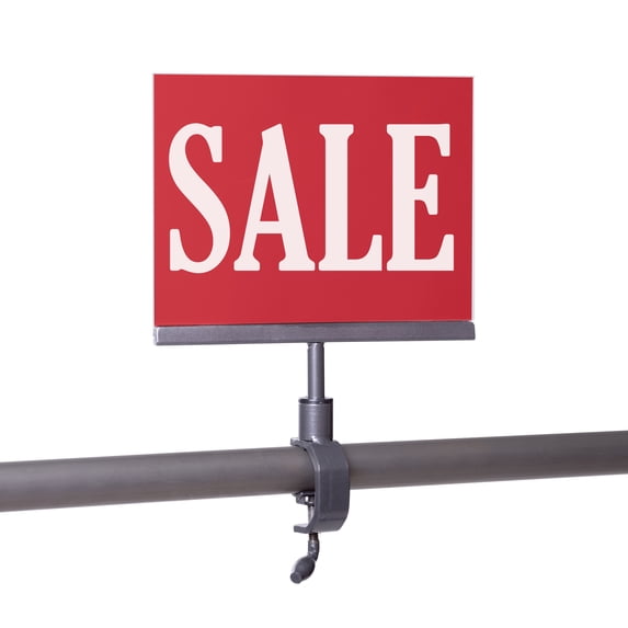 White Universal Clamp On 5.5" x 7" Acrylic Frame Sign Holder, Retail Rack Card Display, 10" H, 10 Pack