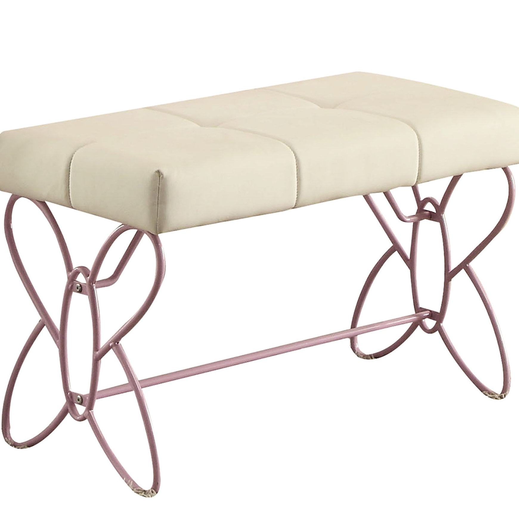Inrticate Bench White Upholstered | Bedroom Bench with Intricate Design | Comfort and ...