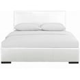 thumbnail image 1 of White Upholstered Queen Platform Bed, 1 of 6