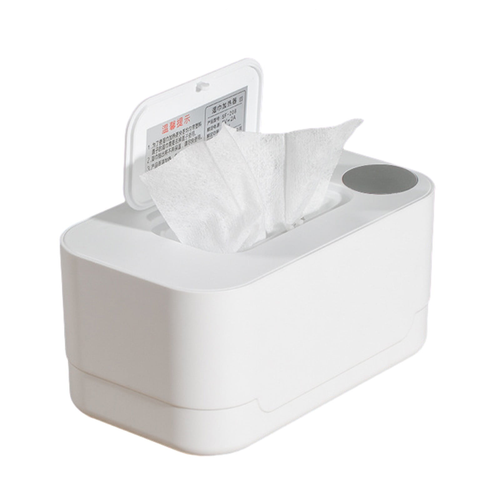 White Usb Baby Wipe Heater Mechanical Temperature Control Large Capacity 150 Wipes Portable For Nursery Plastic White