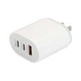 thumbnail image 1 of White Usb C Wall Charger 65W 3 Port Pd Power Adapter Qc Fast Charging Block White Multiport Type C Charger Us Plug For Laptop Phone Tablet, 1 of 6