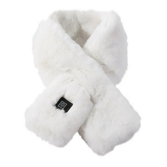 White Usb Heated Scarf With Three Temperature Settings, Neck Protection Design, And Polyester Material For Winter And Outdoor Use 60.0X10.0X0.1In 0.5Lb