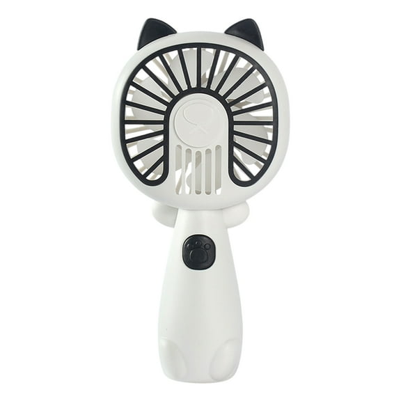 White Usb Rechargeable Mini Handheld Fan Cute Pet Series Student Activities Gifts Portable Lightweight 3 Speeds Outdoor Travel Efficient Compact