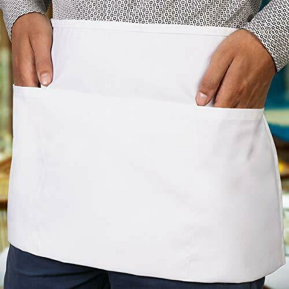White Utopia 12 Pack Kitchen 3 Pocket Waitress Apron Waist Aprons