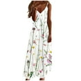 thumbnail image 1 of White V Neck Spandex Sundresses for Women Fall Summer Sleeveless Slip Floral Graphic Maxi Long Loose Fit Brunch Dresses Sundresses Womens 2025 Clothing Fashion Y2K XL, 1 of 1