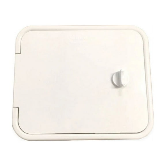 White Valterra RV Sewer Hose Compartment Door Assembly Thumb Lock 0471BU